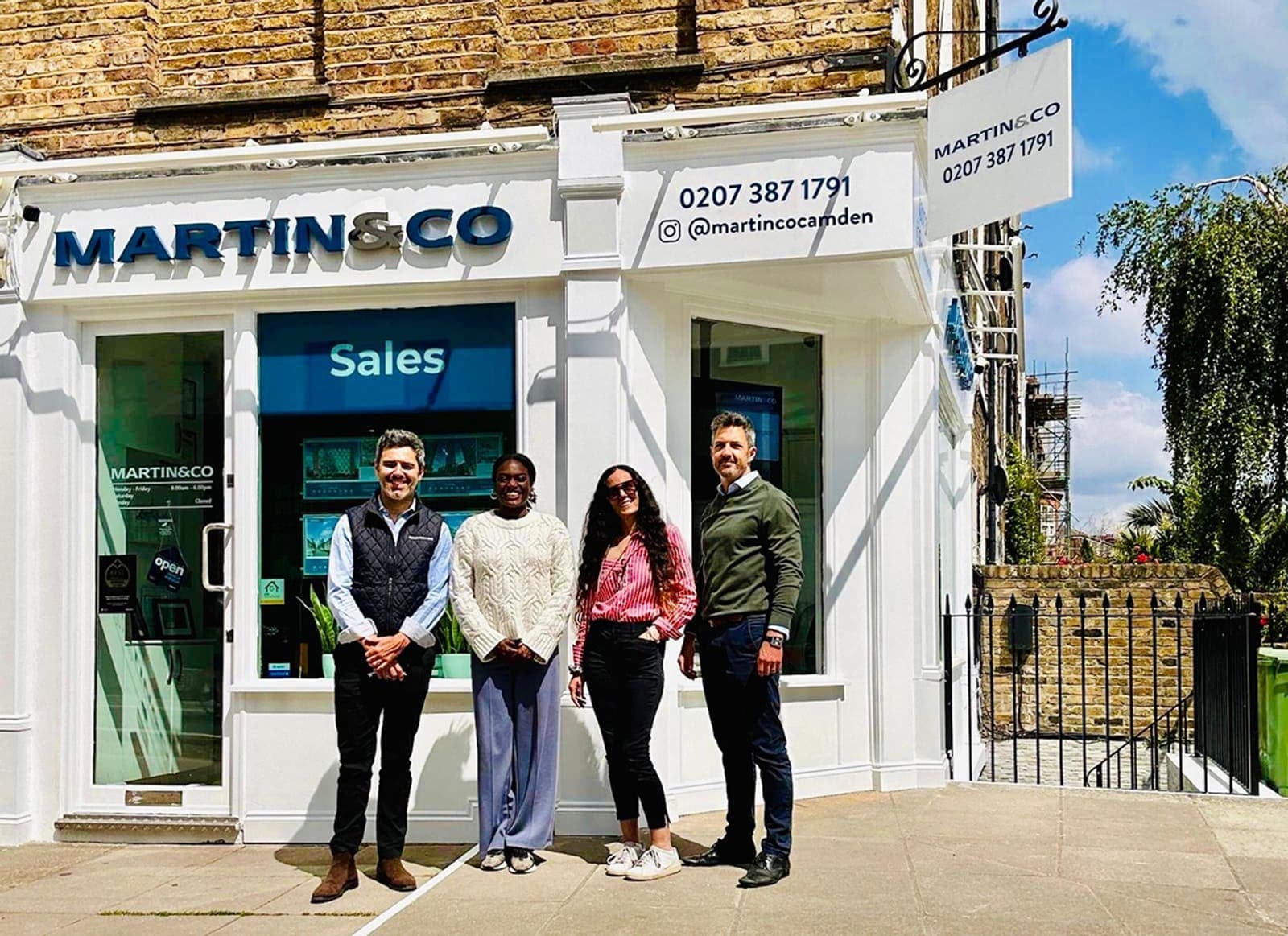 The Martin & Co Camden team outside their branch on Crowndale Road, NW1